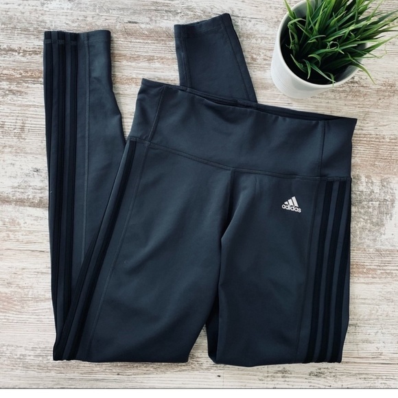 ADIDAS Climalite Full Length Leggings 3 Stripe MED - Picture 1 of 7